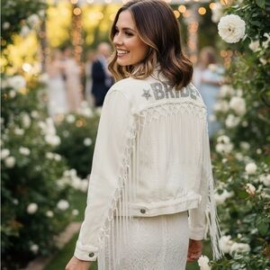 Off White Fringe Bride Jacket